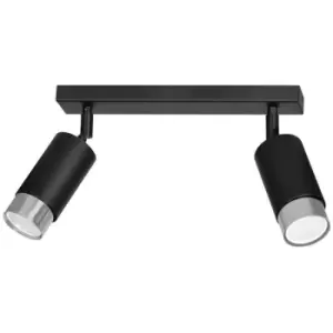 Emibig Hiro Black/Chrome Twin Ceiling Spotlight 2x GU10