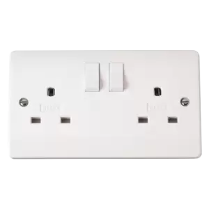 Click Scolmore Mode 13A 2 Gang Non Standard Plug Socket Polar White - CMA936