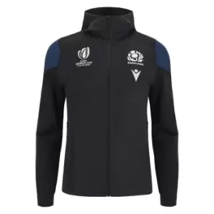 Macron Scotland Rugby Full Zip Hoodie 2023 2024 Adults - Black