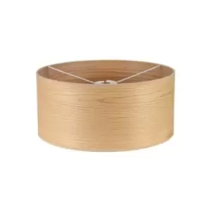 Luminosa Lighting - Round, 395 x 180mm Wood Effect Shade, Light Oak, White Laminate