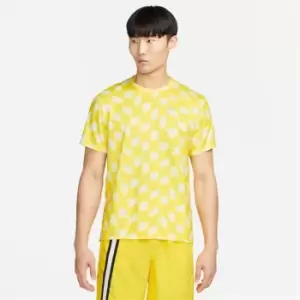 Nike Dri-FIT Miler Mens Short-Sleeve Running Top - Yellow