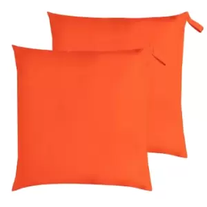 Plain Large 70cm Outdoor Floor Twin Pack Cushion Orange