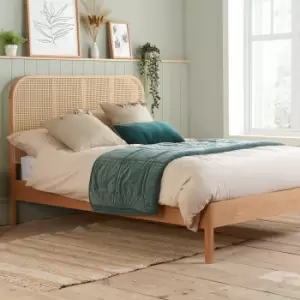 Olivia's Maggie Rattan Bed in Oak / Kingsize