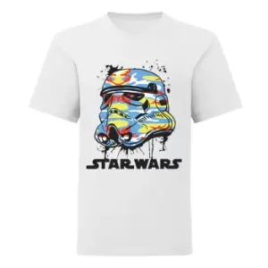 Star Wars Boys Camo Stormtrooper Helmet T-Shirt (6-7 Years) (White)