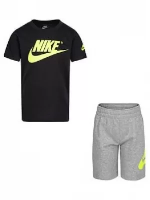 Nike Younger Boys French Terry Short Set, Grey, Size 6-7 Years