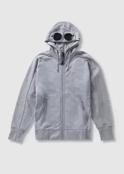 C.P. Company Mens Zip Up Goggle Hoodie In Grey Melange