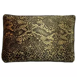 Paoletti Python Cushion Cover (One Size) (Gold/Black)