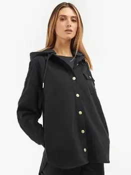 Barbour International Panorama Overshirt - Black, Size 16, Women