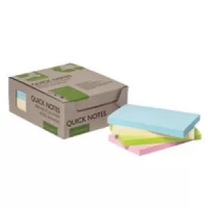 Q-Connect Recycled Notes 127x76mm Pastel Rainbow (Pack of 12) KF17325