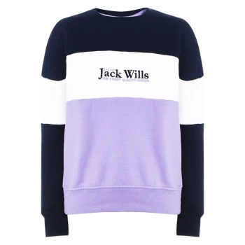 Jack Wills Chistle Panel Crew Neck Sweatshirt - Blue