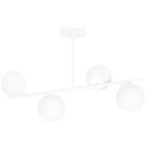 Emibig Bior White Globe Ceiling Light with White Glass Shades, 4x E14