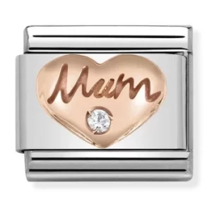 Nomination CLASSIC Rose Gold Symbols Mum Heart Charm 430305/10