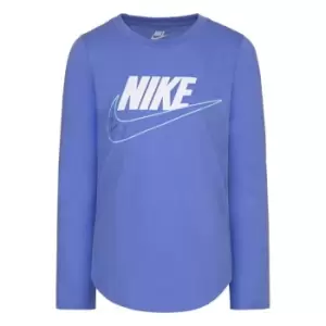 Nike Long Sleeve Futura Tee Infant Girls - Blue