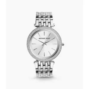 Michael Kors Womens Silver-Tone Glitz Darci Watch - Silver