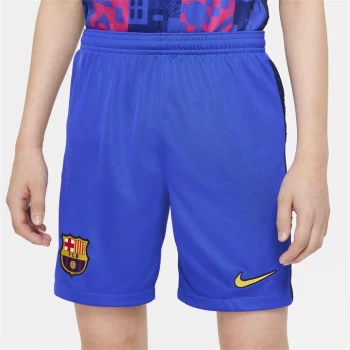 Nike Barcelona Third Shorts 2021 2022 Junior - Blue/Yellow