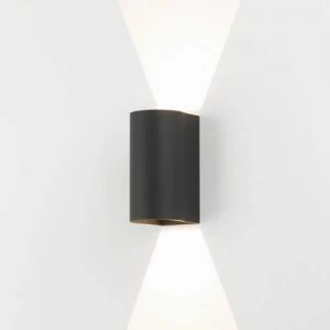 LED 1 Light Outdoor Large Up Down Wall Light Textured Black IP65