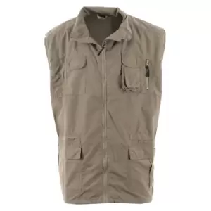 Duke Mens Enzo Kingsize Multi Pocket Hunting Waistcoat (8XL) (Walnut)