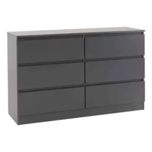 Seconique Malvern 6 Drawer Chest - Grey