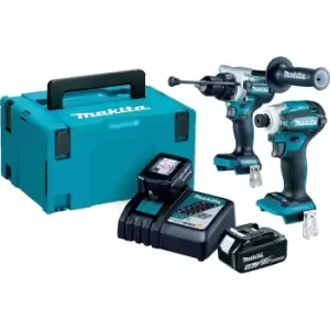 Makita DLX2455TJ 18v Cordless LXT Brushless Combi Drill and Impact Driver Kit 2 x 5ah Li-ion Charger Case