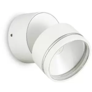 Ideal Lux Omega Round Single Spotlight White IP54 3000K