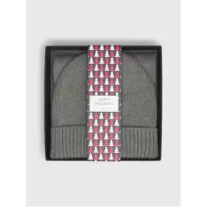 Tommy Hilfiger Small Flag Scarf + Beanie Gp - Grey