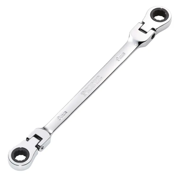 Draper HI-TORQ Metric Flexible Head Double Ring Ratchet Spanner, 8 x 9mm