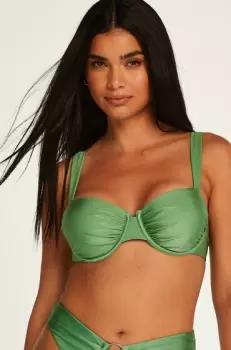 Hunkemoller Mauritius non-padded underwired bikini top Green