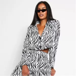 I Saw It First Zebra Print Crop Blazer - Multi