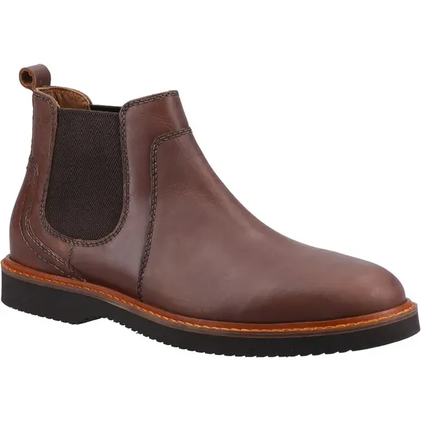 Hush Puppies Mens Warren Leather Pull On Chelsea Ankle Boots - UK 8