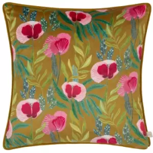 House of Bloom Poppy Cushion Saffron, Saffron / 43 x 43cm / Polyester Filled