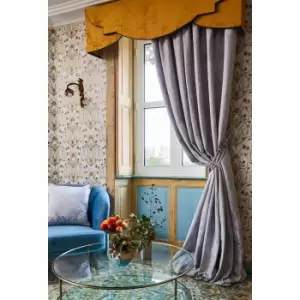 The Chateau By Angel Strawbridge Deco Heron Tape Curtain, 168cm x 229cm, Grey