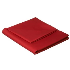 Catherine Lansfield Red Non-Iron Plain Dye Flat Sheet - Single