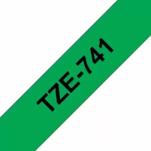 Brother TZE741 Tape Black/Green, Black/Green