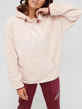 adidas Brand Love Polarfleece Hoodie - Blush, Blush Size M Women