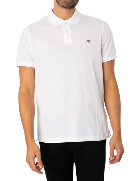 Gant Regular Shield Pique Polo Shirt White S