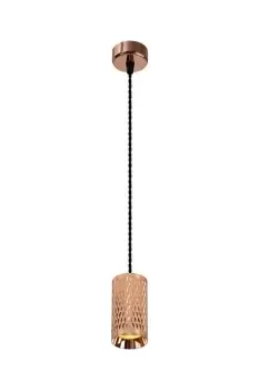 1 Light 30cm Ceiling Pendant Light GU10, Rose Gold, Sand Black