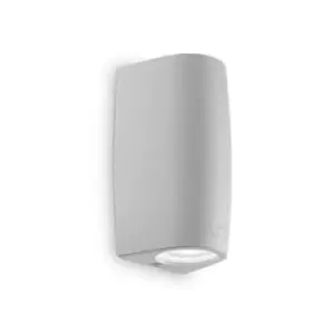 Keope LED 2 Light Outdoor Small Up Down Wall Light Grey IP55, GU10