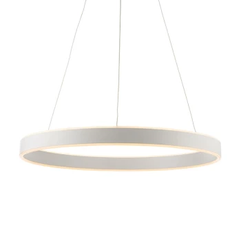 Gen Integrated LED Pendant Matt White Paint & Frosted Acrylic 1 Light Dimmable IP20