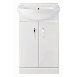 Wickes White Gloss Regular Vanity Unit - 525mm