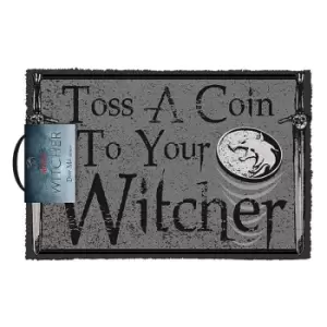 The Witcher Toss A Coin Door Mat (One Size) (Grey/Black)