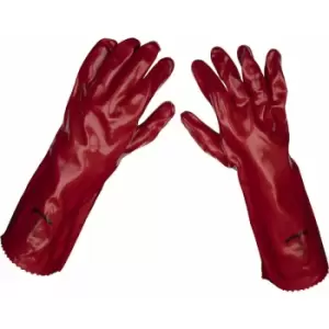 Loops - pair Red pvc Gauntlets - Forearm Protection - 450mm - Waterproof Protection