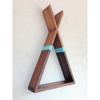 Tent - Walnut - Blue Walnut Blue Wall Shelf