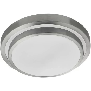 Searchlight Bathroom - LED Bathroom Ceiling Flush Light Brushed Aluminium IP44