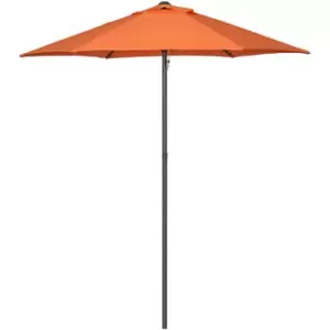 Outsunny 2m Parasol Patio Umbrella, Outdoor Sun Shade with 6 Ribs Orange - Orange