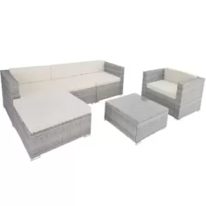 Tectake Rattan Garden Furniture Milano - Light Grey