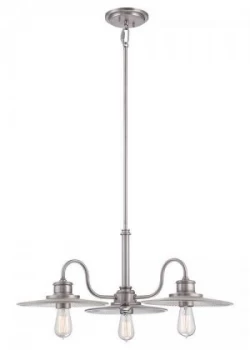 3 Light Multi Arm Ceiling Pendant Light Antique Nickel, E27