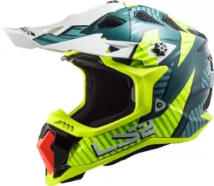 LS2 MX700 Subverter Evo Astro Motocross Helmet, blue-yellow, Size L, blue-yellow, Size L