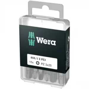 Wera 05072405001 855/1 Classic Tough Pozidriv PZ3 Screwdriver Bits...