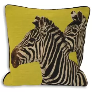 Twin Zebra Cushion Lime / 45 x 45cm / Polyester Filled