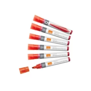 Liquid Ink Whiteboard Pens Chisel Tip 10 Pack Red